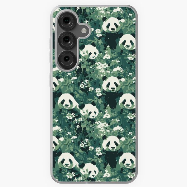 Aperçu de l'œuvre Pandas en motif de forêt florale créée et vendue par Blue-Banana.