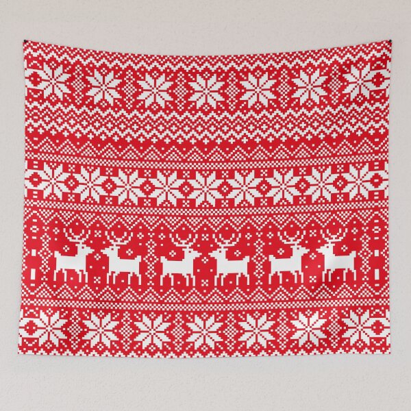 Item preview, Patrón navideño festivo rojo Fair Isle designed and sold by newburyboutique.