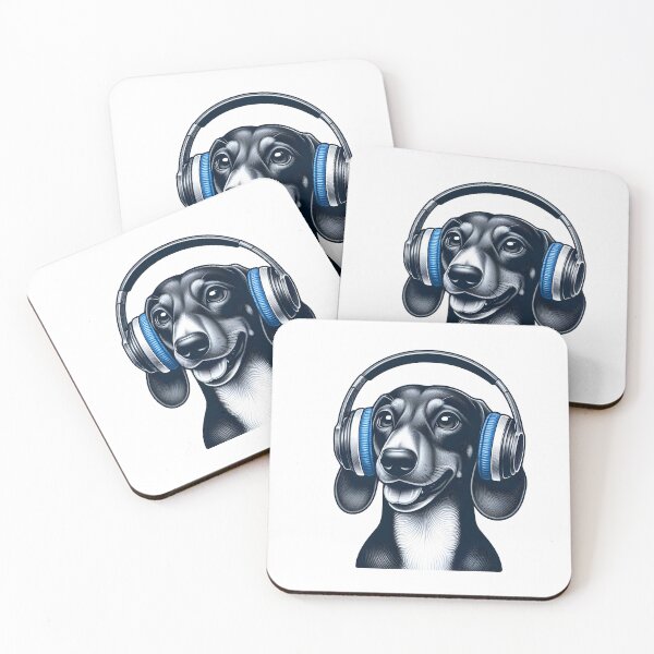 Item preview, Dog with Headphones -  Dachshund designed and sold by Truck Stop One.