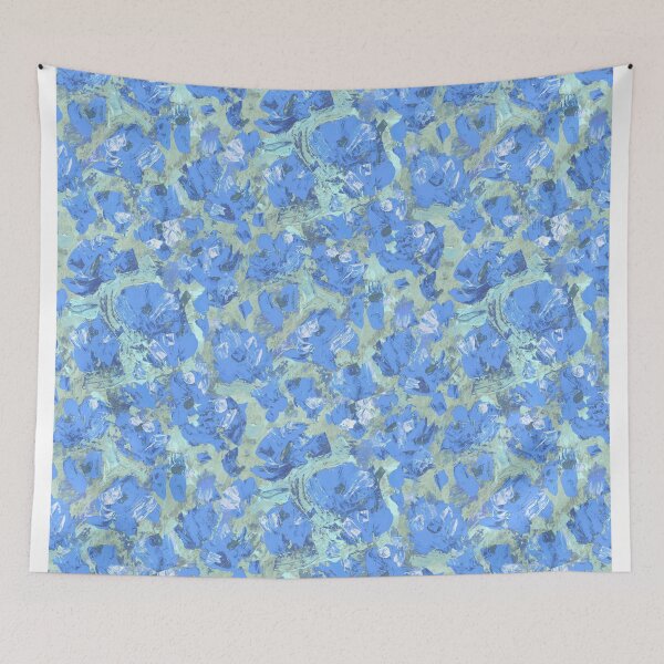 Item preview,  Brush work roses blue designed and sold by Alessandro Remo Mazzoni Remotextiles.