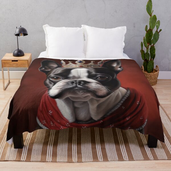 Item preview, King Brindle Boston Terrier Dog with Crown designed and sold by salarkoshop.