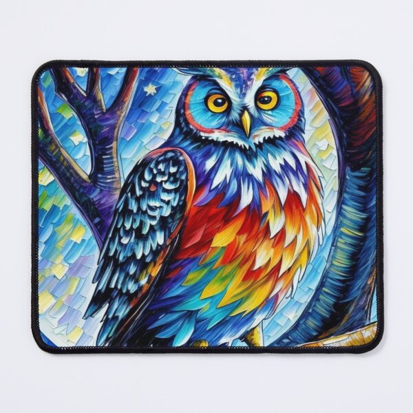 Item preview, "Liquid paint Abstract owl design "-bright and colorful owl ladies designed and sold by Obinne.