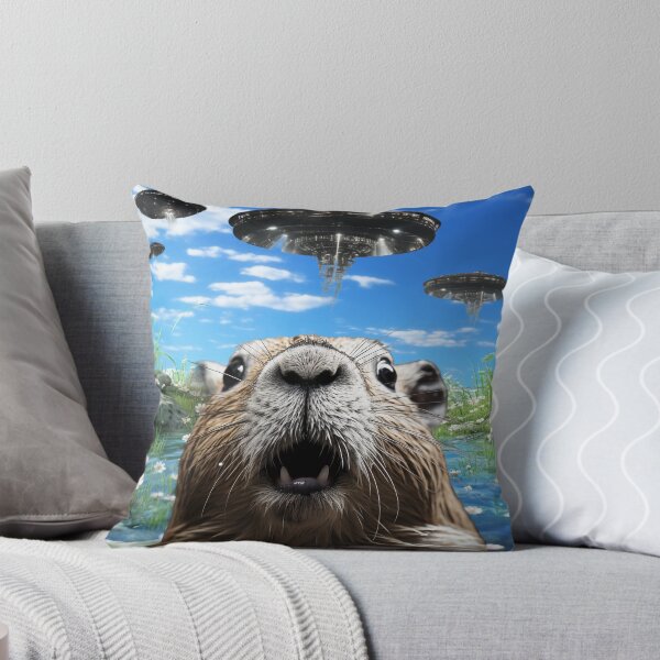 Item preview, Capybara Selfie with UFOs designed and sold by Master-Print.
