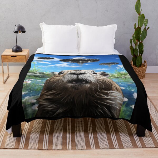 Item preview, Capybara Selfie with UFOs designed and sold by Master-Print.