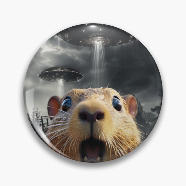 Item preview, Capybara Selfie with UFOs designed and sold by Master-Print.