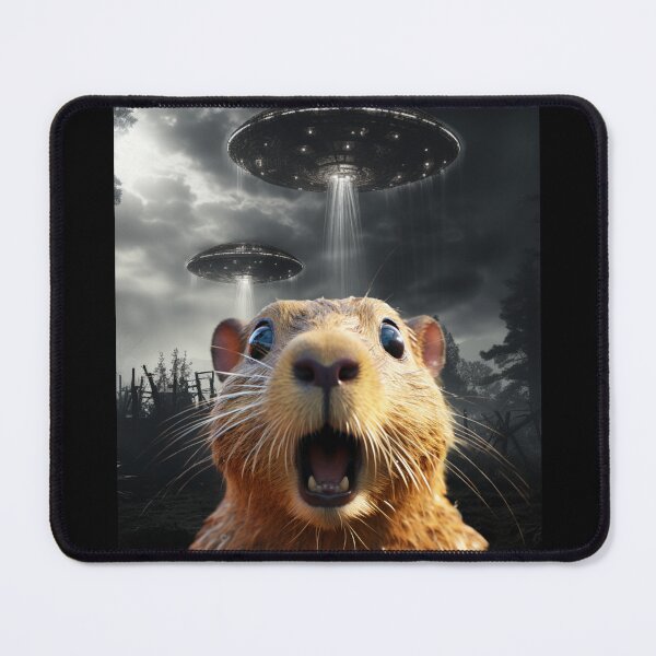 Item preview, Capybara Selfie with UFOs designed and sold by Master-Print.