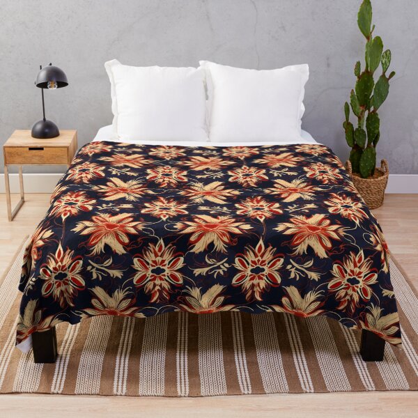 Item preview, Batik Exquisite Abstract Floral Mandala with Gold Elements on a Black Background designed and sold by HisoTorDesign.