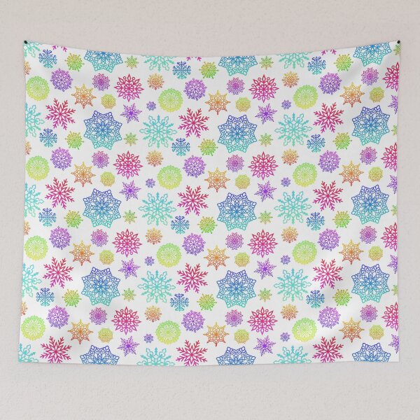 Item preview, Large Rainbow Snowflakes Seamless  designed and sold by PeaceZenJoy.