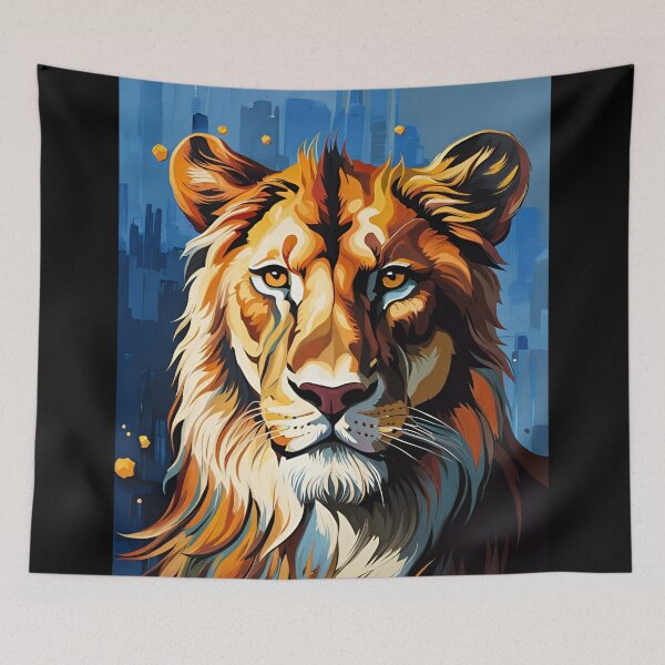 Aperçu de l'œuvre Portrait de lion, Art généré par Ai créée et vendue par ACC .