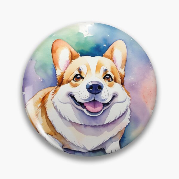 Item preview, Elegant chubby corgi: A watercolor tribute to grace and cuteness designed and sold by MoonShroomPrint.