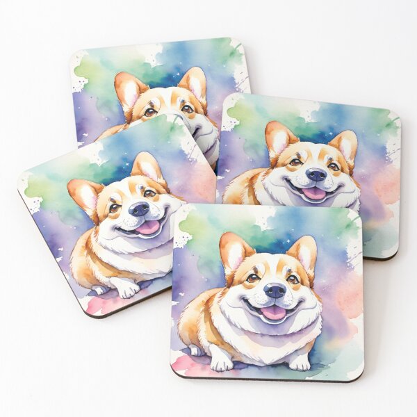 Item preview, Elegant chubby corgi: A watercolor tribute to grace and cuteness designed and sold by MoonShroomPrint.
