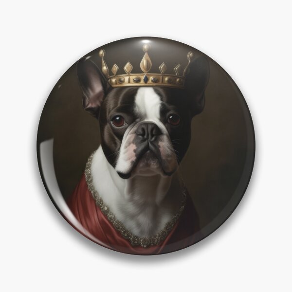 Artikelvorschau, Schwarz-weißer Boston Terrier King Dog mit Krone entworfen und verkauft von salarkoshop.