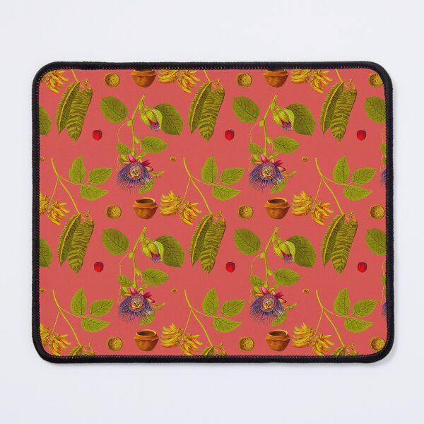 Item preview, Tropical Flowers & Fruits Clematis Passion Fruit Jasper red Magenta designed and sold by Coastal Garden Design Studio.