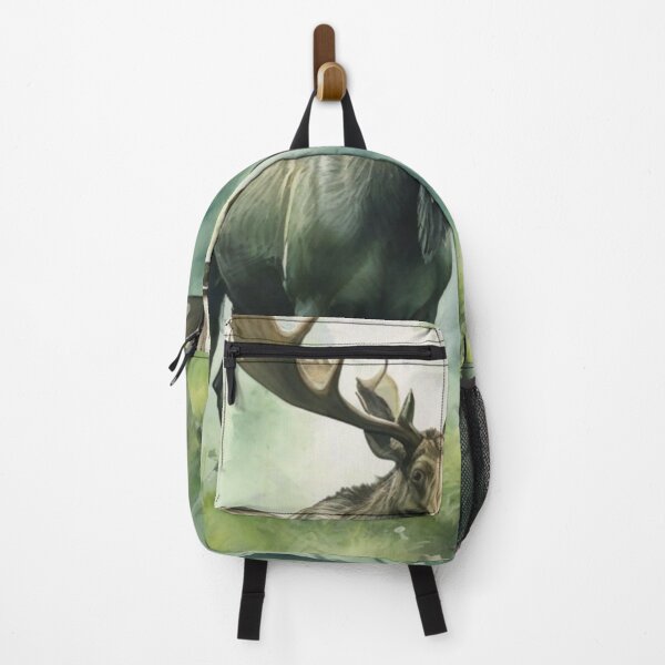 Item preview, Moose in Green forest_watercolour designed and sold by shokA Design.