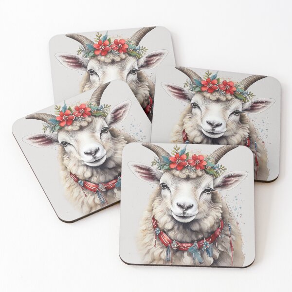 Item preview, Sheep Adorned in a Christmas Flower designed and sold by Nalaxation.