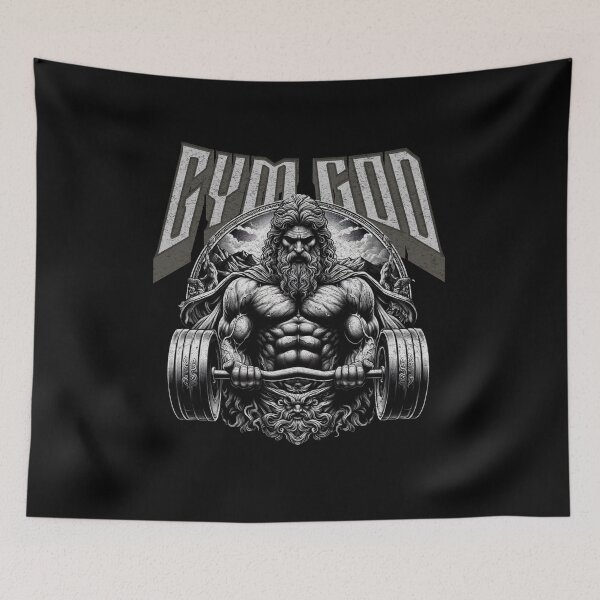 Item preview, Gray Dumbbell Ancient Greek God Zeus Gym God designed and sold by RedDesignSyc.
