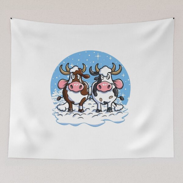 Item preview, Winter Bovine Bliss: Snowy Cow Duo designed and sold by COPYCRAVE.