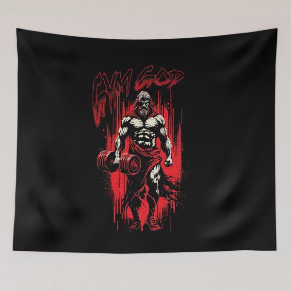 Item preview, Red Dumbbell Ancient Greek God Zeus Gym God designed and sold by RedDesignSyc.