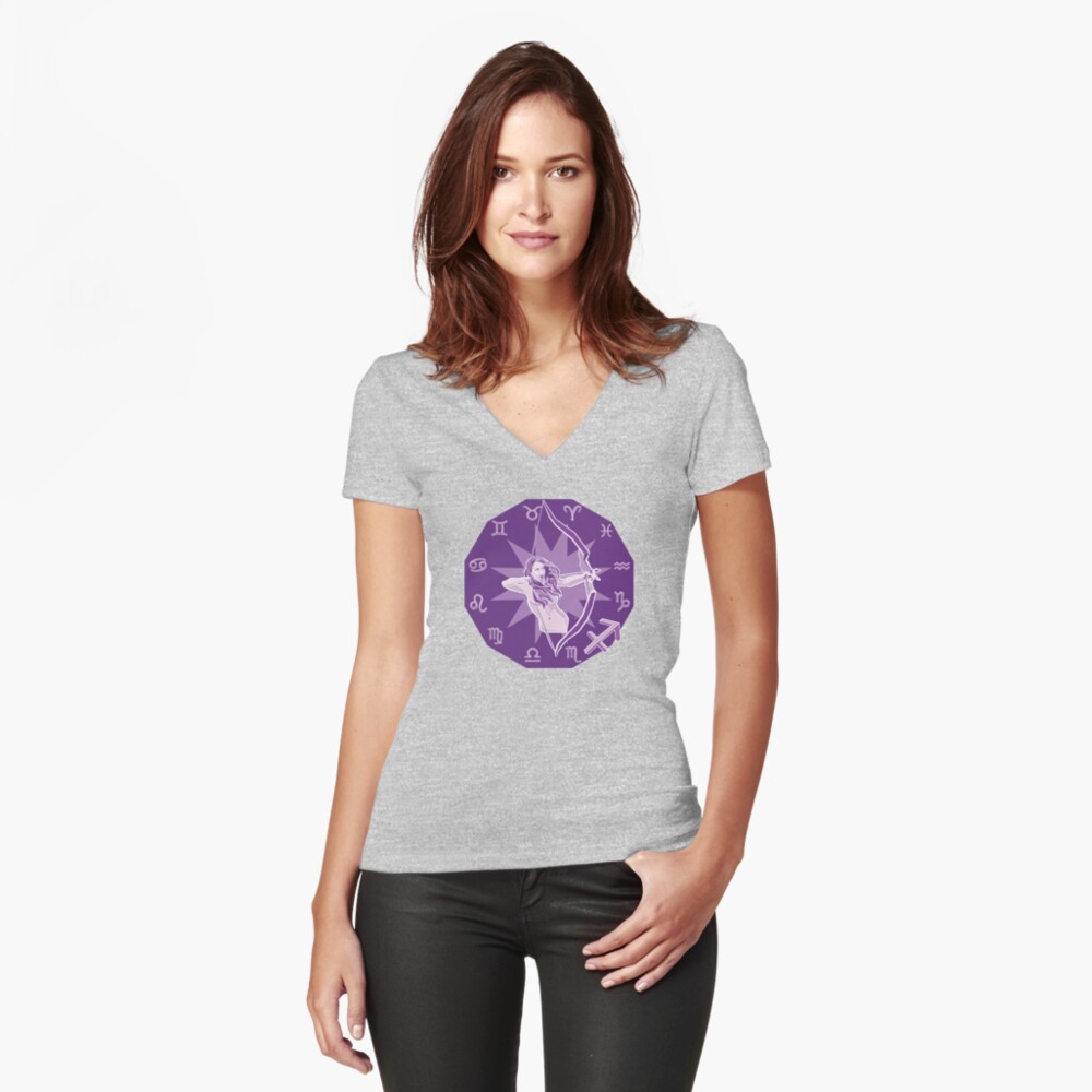 Item preview, Fitted V-Neck T-Shirt designed and sold by Zodiaconographz.
