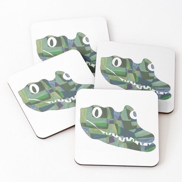 Item preview, Smiling Alligator Stencil in Blues and Greens designed and sold by inklets.