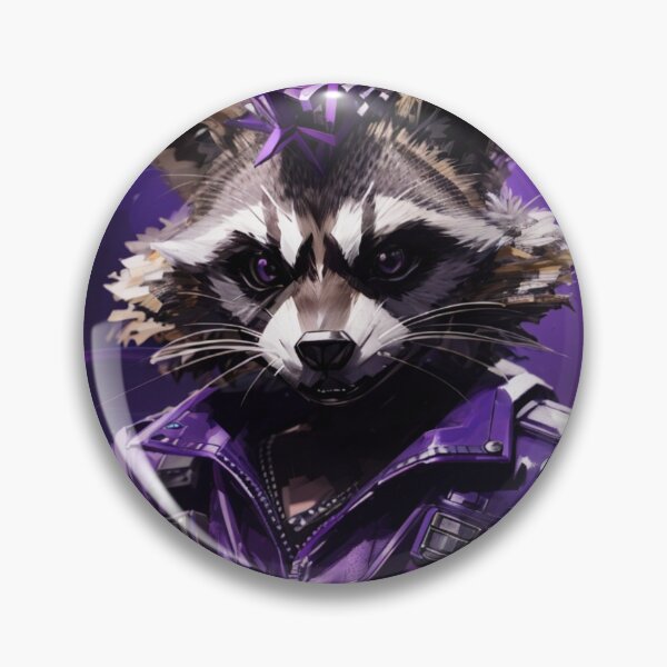 Item preview, Mapache punk sobre fondo morado designed and sold by BitPunk.