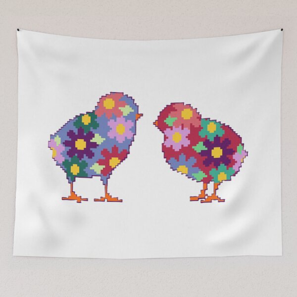 Item preview, Pair of Baby Chicks- Easter Floral designed and sold by JessCauseStitch.