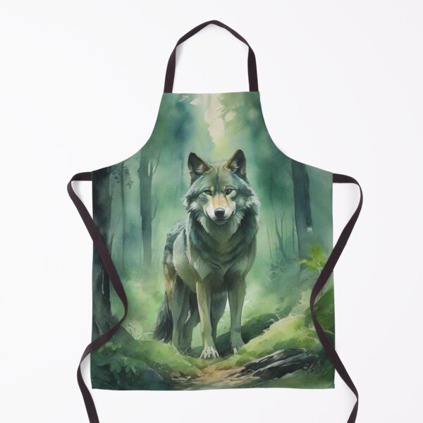 Item preview, Wolf in Green forest_watercolour designed and sold by shokA Design.