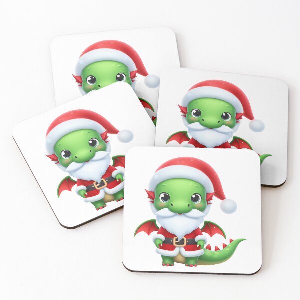 Item preview, Cute Green Dragon Santa designed and sold by PickledjoArt.