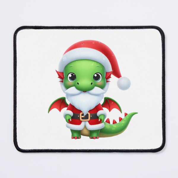 Item preview, Cute Green Dragon Santa designed and sold by PickledjoArt.
