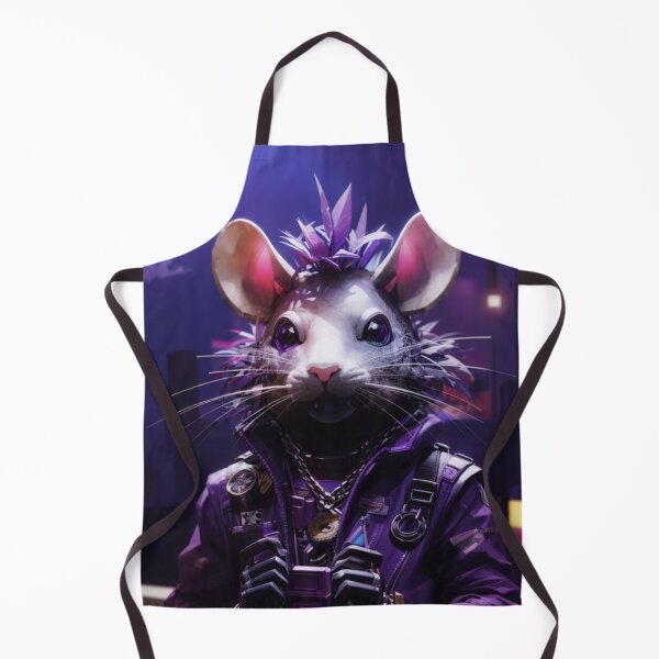 Aperçu de l'œuvre Souris Punk sur fond violet créée et vendue par BitPunk.