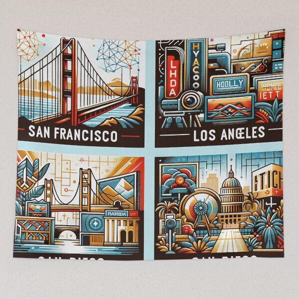 Item preview, California Mosaic: City Vibes Illustrated designed and sold by FIYARO.