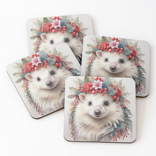 Item preview, Snowy Whimsy Festive Hedgehog designed and sold by Nalaxation.
