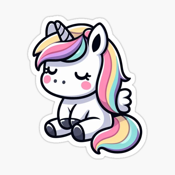 Cute sleepy unicorn Sticker