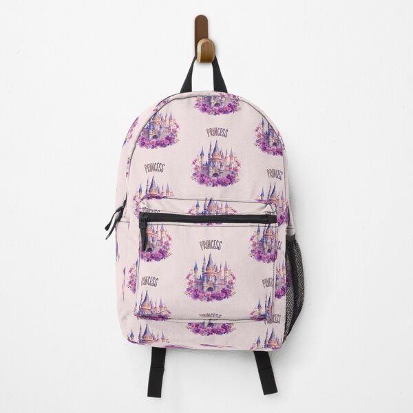 Item preview, Princess Castle Pink and Purple Magical Castle Watercolor Art designed and sold by adriana-holmes.