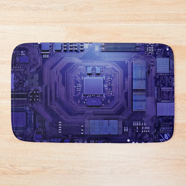 Item preview, Blue Purple Computer Board Video Free - Intricately Mapped Worlds XXL Mousepad designed and sold by MedusaAiArt.