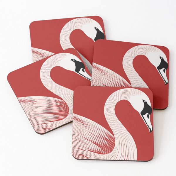 Item preview, Swan on Red Background designed and sold by Łukasz Stanisławski.