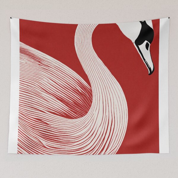 Item preview, Swan on Red Background designed and sold by Łukasz Stanisławski.
