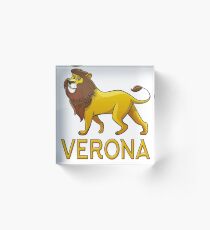 Verona Lion Drawstring Bags Acrylic Block