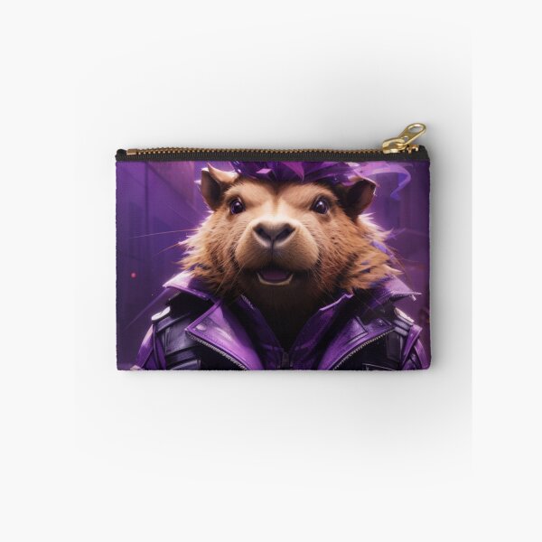 Item preview, Punk Capybara on Purple Background designed and sold by BitPunk.