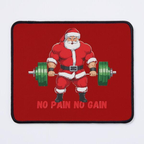 Item preview, No Pain, No Gain, Weightlifting, Gym, Deadlift, Santa Claus, Christmas Day designed and sold by YolaShopOnline.