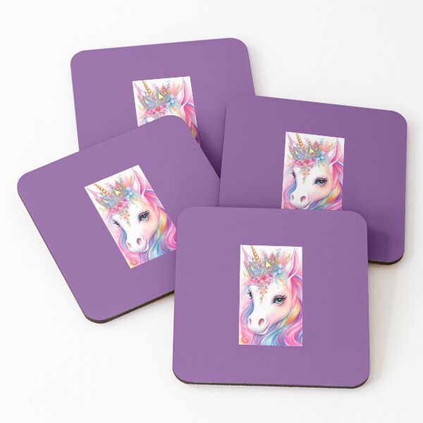 Item preview, cute portrait of kind queen of unicorns with crown! designed and sold by Creativesphotos.