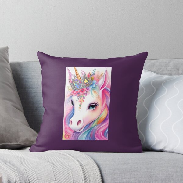 Item preview, cute portrait of kind queen of unicorns with crown! designed and sold by Creativesphotos.