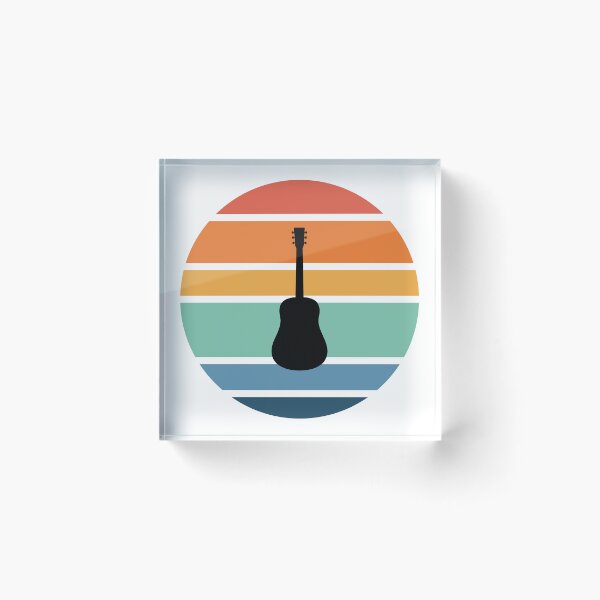 Item preview, Retro Sunset Acoustic Guitar Silhouette designed and sold by JPareDesign.