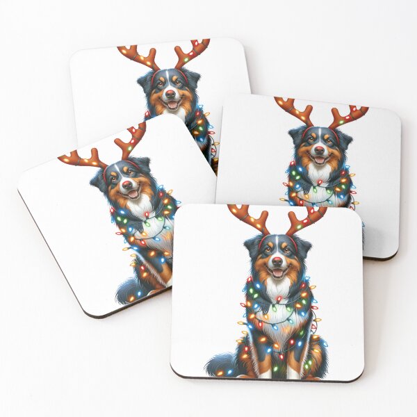Item preview, Australian Shepherd Christmas Reindeer  designed and sold by Laurel Myers.