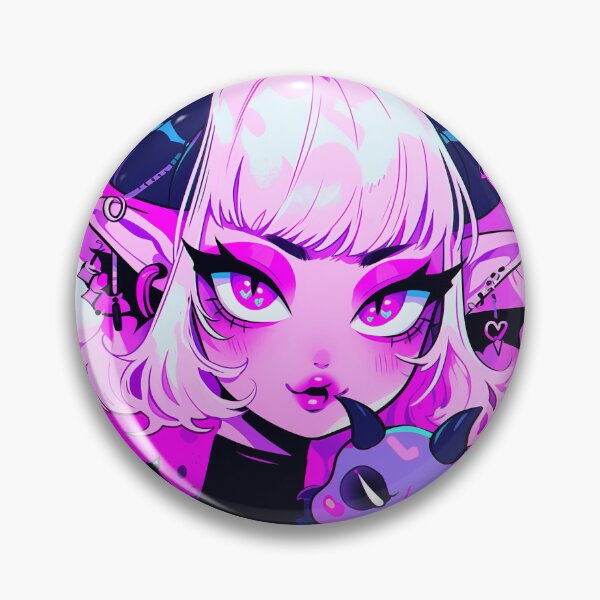 Item preview, Kawaii Pink Purple Little Demon Koakuma Anime Girl designed and sold by bubblegoth.