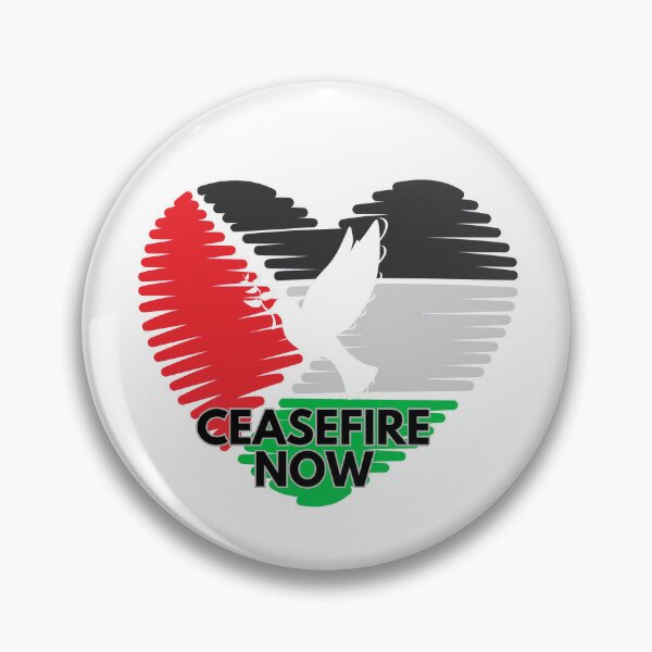 Ceasefire Now Pin, Cease Fire Shirt Pins Palestine Gaza Peace