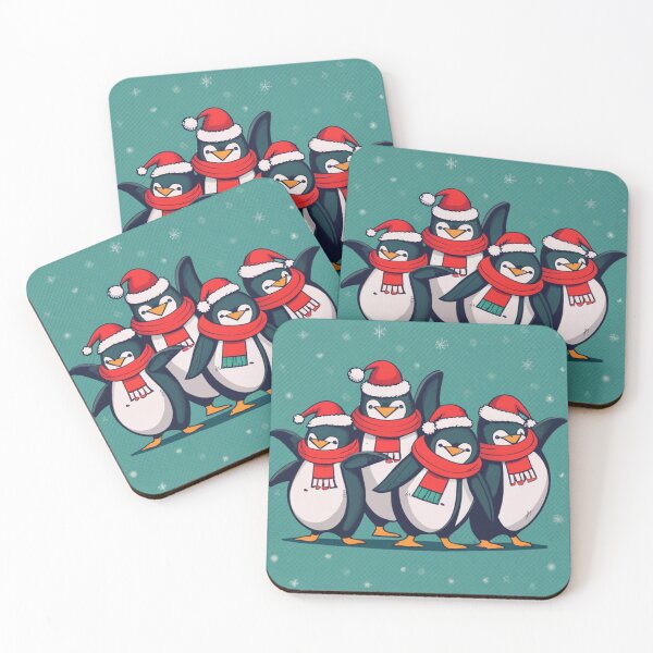 Item preview, Festive Penguins: Adorned in Santa Hats, Frolicking in Cheerful Array designed and sold by Attire mukashaf.
