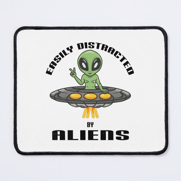 Item preview, Easily Distracted by Alien - A Cute UFO design designed and sold by Mindful-Designs.