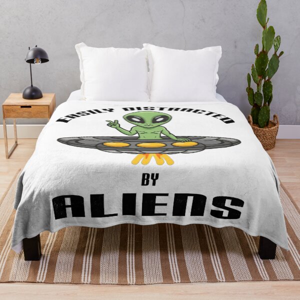 Item preview, Easily Distracted by Alien - A Cute UFO design designed and sold by Mindful-Designs.