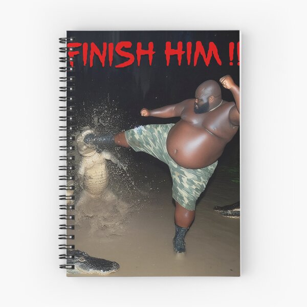 Item preview, Fat Black Guy Kicking Alligator Kick (Finish Him Gumbo Meme) designed and sold by fomodesigns.